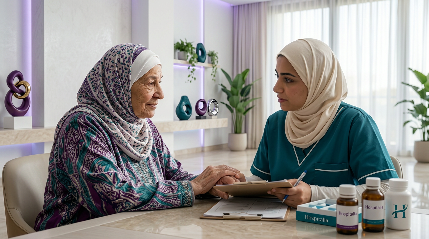 Care coordinator supporting a patient with medication adherence at home