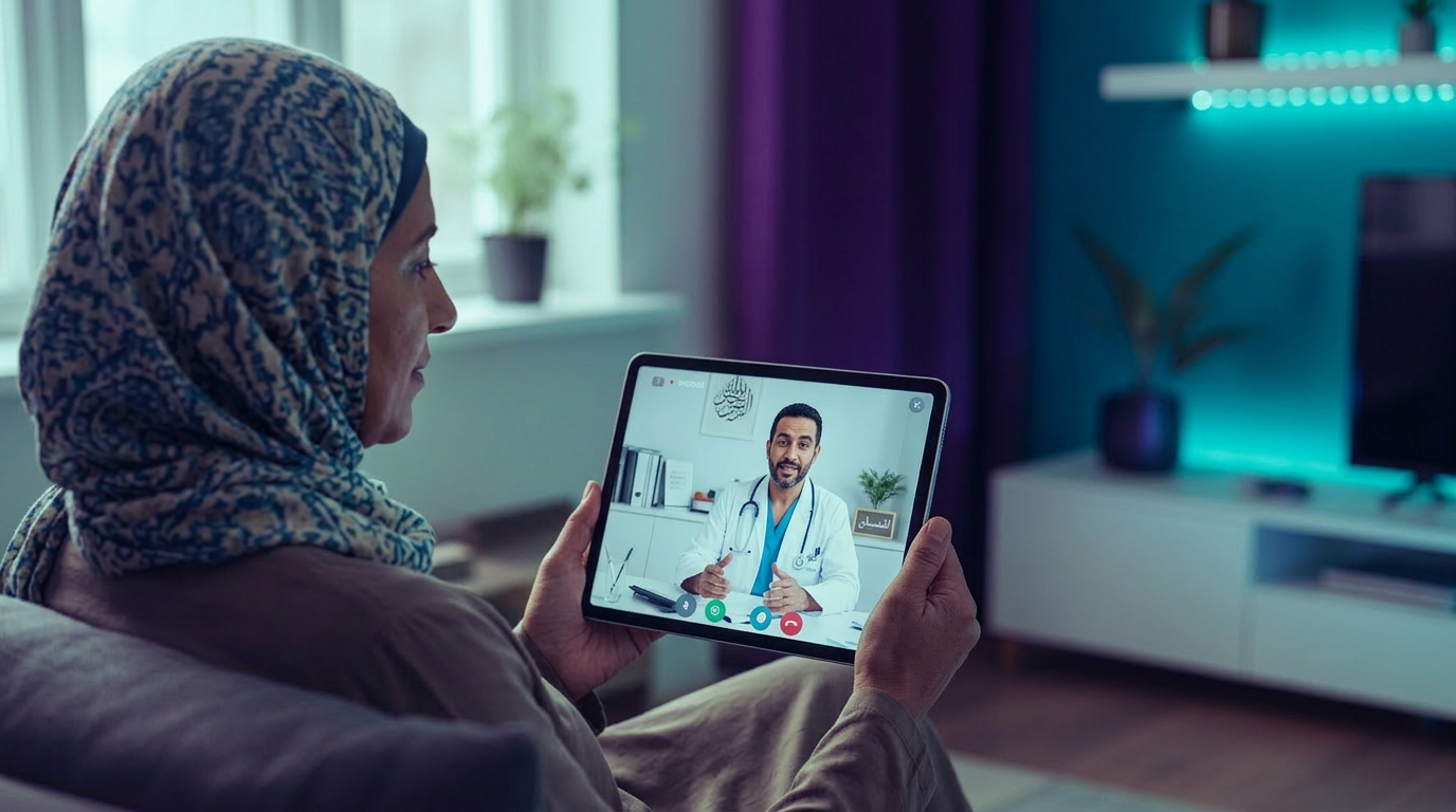 Patient on a telemedicine consultation