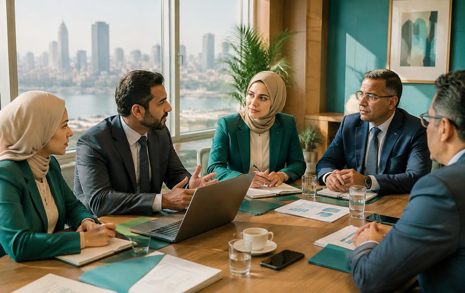 رسم توضيحي لطبيب يراجع تعليمات الخروج من المستشفى مع مريض في المنزل
